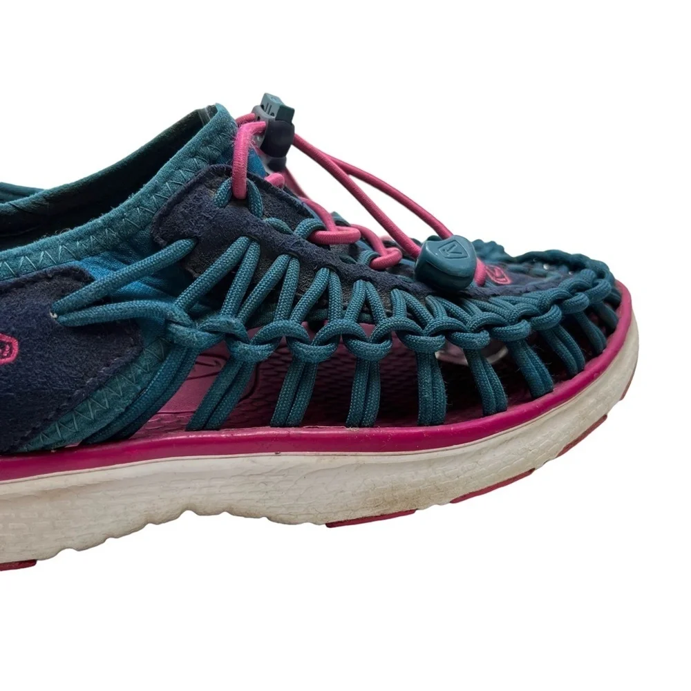 KEEN Teal Blue Pink Closed Toe Sneakers Sandals Hiking Fishing Camping Shoes  5 - Picture 3 of 15